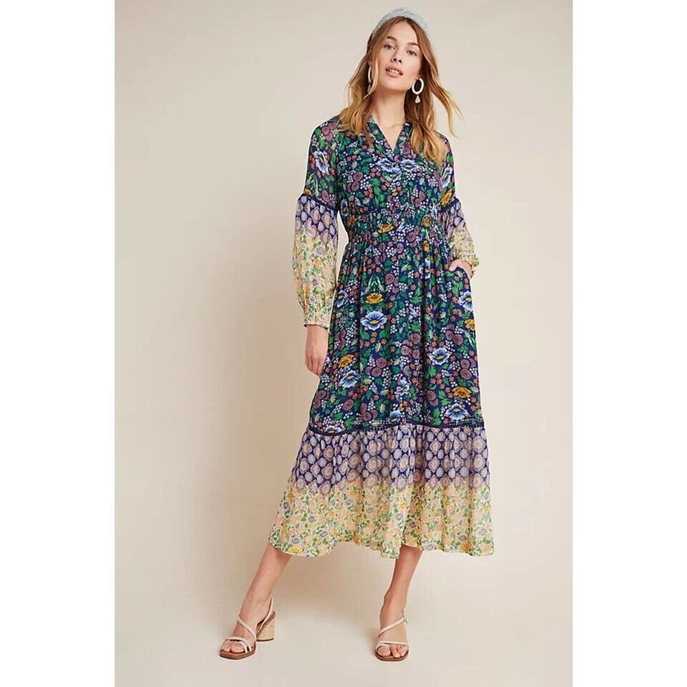 Maeve for Anthropologie Ondine Maxi Dress size XS